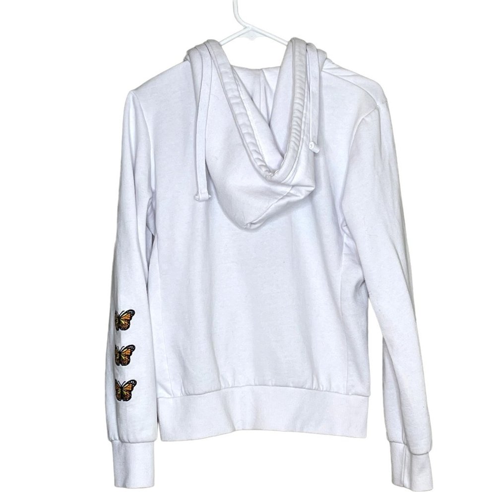Reflex Butterflies Zip up Hoodie White Size L Casual Street Wear - Picture 2 of 2